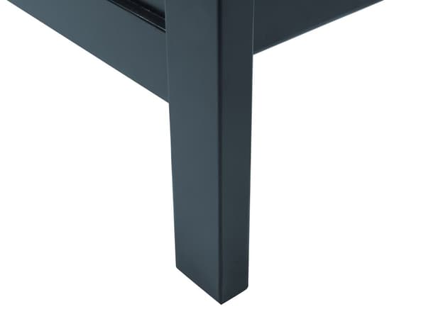Mørkeblå Seng med Træramme 140 x 200 cm Høj Sengegavl Moderne Design