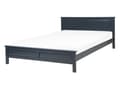 Miniatyrbillede 1 af 10: Mørkeblå Seng med Træramme 140 x 200 cm Høj Sengegavl Moderne Design