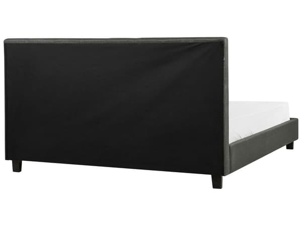 Seng Mørkegrå Polyester 180 x 200 cm Moderne Blød Polstret Dobbeltseng Tuftet Sengegavl Soveværelse Inspiration Kvalitetsseng