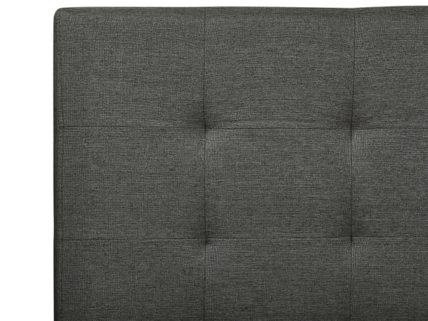 Seng Mørkegrå Polyester 180 x 200 cm Moderne Blød Polstret Dobbeltseng Tuftet Sengegavl Soveværelse Inspiration Kvalitetsseng