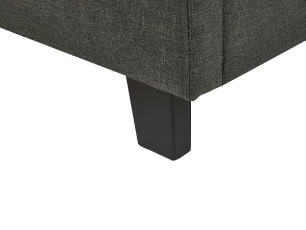 Seng Mørkegrå Polyester 180 x 200 cm Moderne Blød Polstret Dobbeltseng Tuftet Sengegavl Soveværelse Inspiration Kvalitetsseng