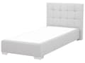 Pikkukuva 5 / 9: Jenkkisänky vaaleanharmaa 99 x 212 x 96 cm polyesteri pussijouset napitettu puu metalli vaneri