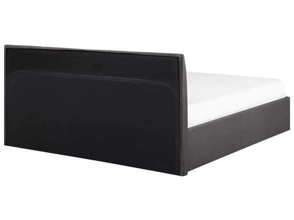 Dubbelsäng Grå 160 x 200 cm Förvaring med Klädd Huvudgavel