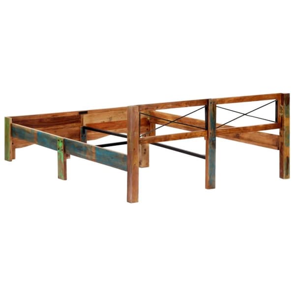 vidaXL Sengeramme gjenvunnet heltre 160x200 cm