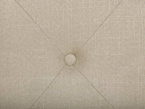 Dobbelt Polstret Beige Seng 160 x 200 cm med Quiltet Sengegavl og Fodstøtte med Nitter