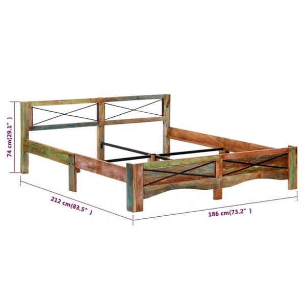 vidaXL Sengeramme gjenvunnet heltre 180x200 cm