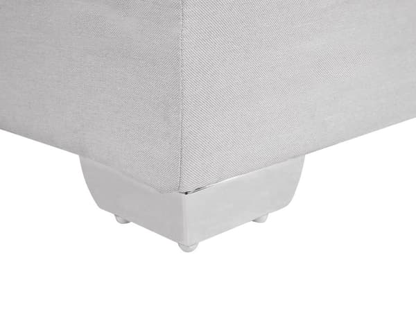 Säng 90 x 200 cm Divansäng Ljusgrå Tyg Klädd Ram med Tuftad Huvudgavel och Madrass