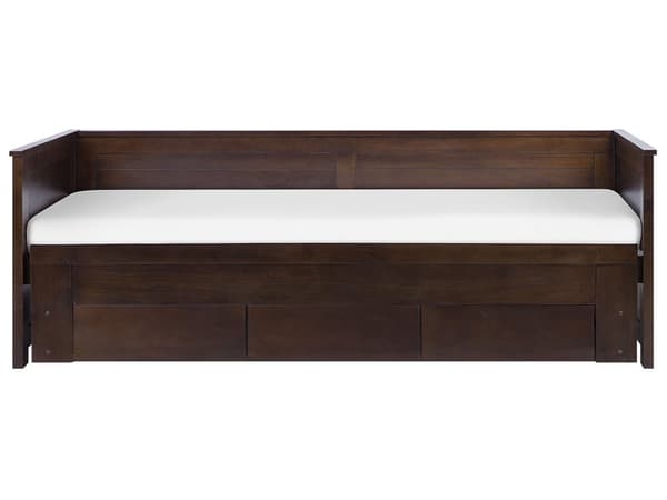 Brun Træseng 90/180 x 200 cm med Ramme Udtræksseng med 3 Skandinaviske Skuffer moderne stil