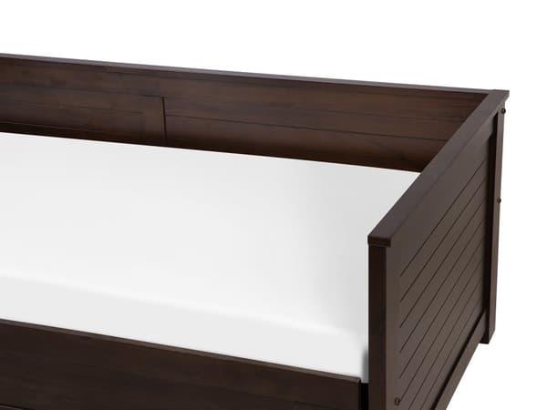Brun Træseng 90/180 x 200 cm med Ramme Udtræksseng med 3 Skandinaviske Skuffer moderne stil