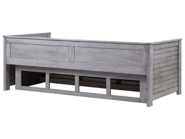 Grå træseng 90/180 x 200 cm med Ramme Udtræksseng med 3 Skandinaviske Skuffer moderne stil