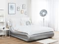 Miniatyrbillede 4 af 11: Sølv Seng med Stel Betrukket med Velour 160 x 200 cm Moderne Stil