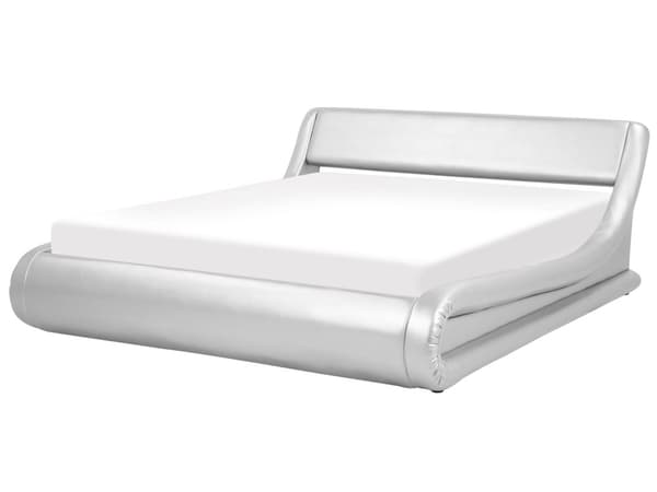 Sølv Seng med Stel Betrukket med Velour 160 x 200 cm Moderne Stil