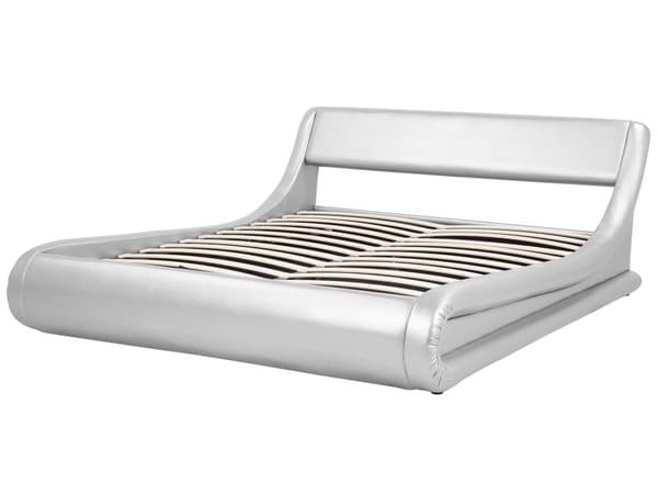Sølv Seng med Stel Betrukket med Velour 160 x 200 cm Moderne Stil