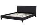 Miniatyrbillede 4 af 11: Sort Polstret Seng 180 x 200 cm med LED-belysning Stel og Sengegavl