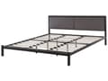 Miniatyrbillede 4 af 10: Sort Metal Seng med Gråt Stof Sengegavl 180 x 200 cm Moderne Design