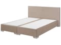 Miniatyrbillede 6 af 11: Kontinentalseng Beige Polstret med Sølv Metalben 160 x 200 cm 2 Personers God Dobbeltseng Boxmadras Lav Sengegavl Soveværelse Indretning Dekor