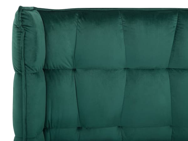 Säng Ram Mörkgrön Sammet Tuftad Ljus Träben 180 x 200 cm Lamellbas Huvudgavel