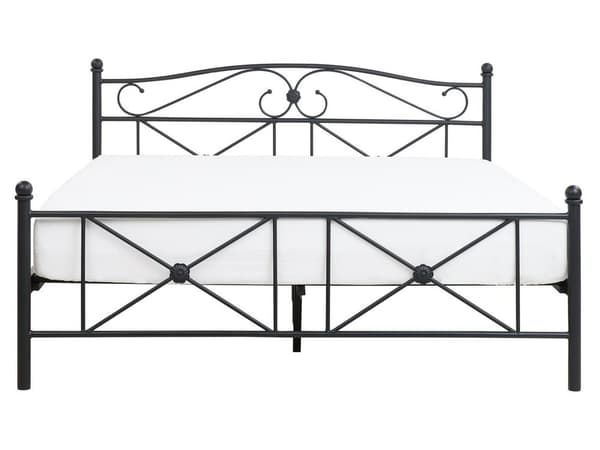 Parisänky musta metalli 160 x 200 cm sälepohja minimalistinen perinteinen tyyli