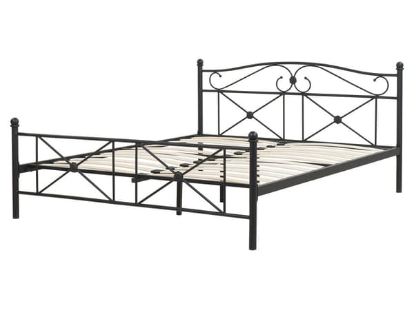 Parisänky musta metalli 160 x 200 cm sälepohja minimalistinen perinteinen tyyli