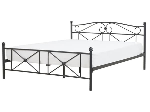 Parisänky musta metalli 160 x 200 cm sälepohja minimalistinen perinteinen tyyli