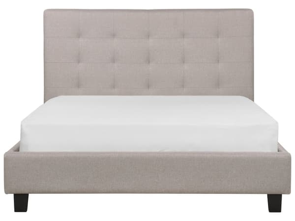 Parisänky vaaleanharmaa kangas verhoilu 140 x 200 cm sälepohja tuftattu pääty glamour