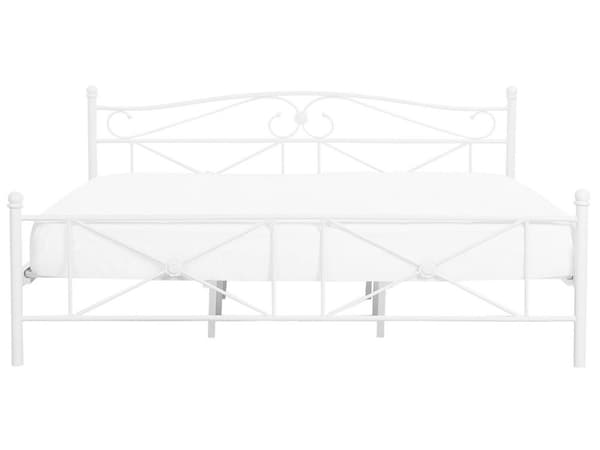 Parisänky valkoinen metalli 180 x 200 cm sälepohja minimalistinen perinteinen tyyli