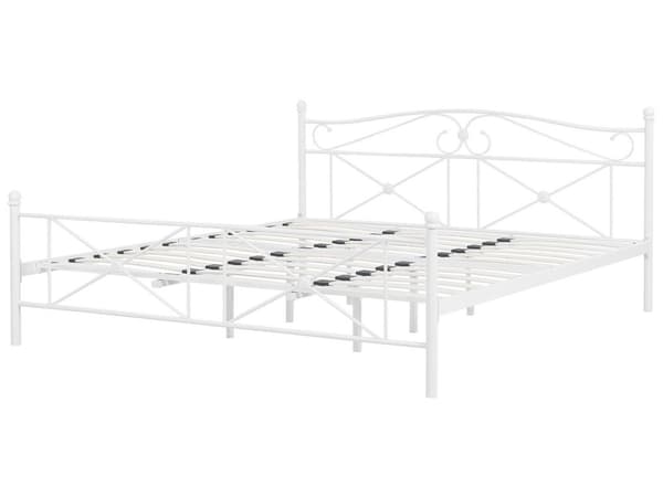 Parisänky valkoinen metalli 180 x 200 cm sälepohja minimalistinen perinteinen tyyli