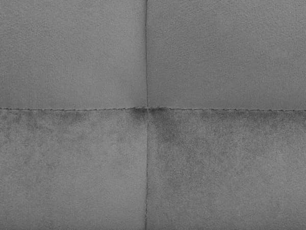 Grå seng med ramme betrukket med velour 180 x 200 cm quiltet sengegavl med bevægelige vinger retro look