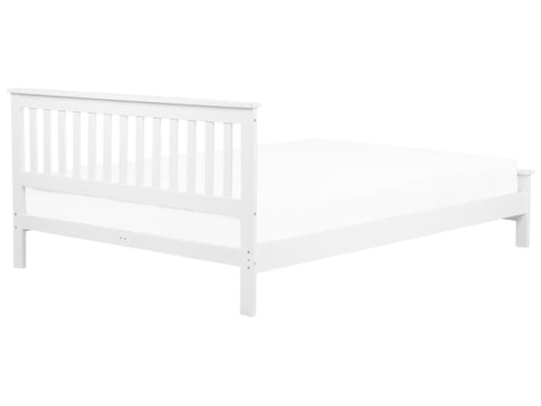 Parisänky valkoinen mänty 180 x 200 cm sängynpääty sälepohja minimalistinen skandinaavinen