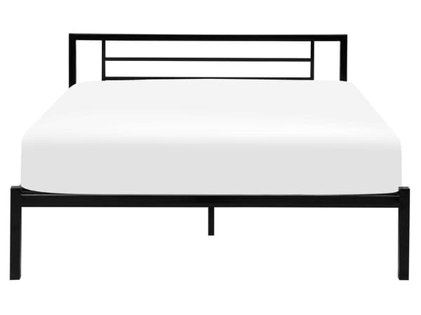 Sort metalseng med stel 160 x 200 cm lav sengegavl moderne design