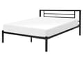 Miniatyrbillede 1 af 9: Sort metalseng med stel 160 x 200 cm lav sengegavl moderne design