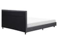 Miniatyrbillede 6 af 11: Seng Grå Polyester i Poppeltræ med Sort Pulverlakeret Metalben 160 x 200 cm Dobbelt Stødabsorberende Lamelbund Dupper Soveværelse Indretning