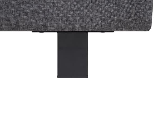 Seng Grå Polyester i Poppeltræ med Sort Pulverlakeret Metalben 160 x 200 cm Dobbelt Stødabsorberende Lamelbund Dupper Soveværelse Indretning