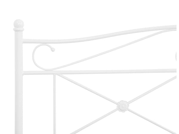 Seng Hvid Metal 180 x 200 cm Minimalistisk Metalseng Retro Design Dobbeltseng til Soveværelse Inspiration Sengeramme