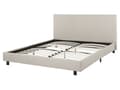 Miniatyrbillede 7 af 10: Seng Beige Polyester i Poppeltræ med Sort Pulverlakeret Metalben 160 x 200 cm Dobbelt Stødabsorberende Lamelbund Dupper Soveværelse Indretning