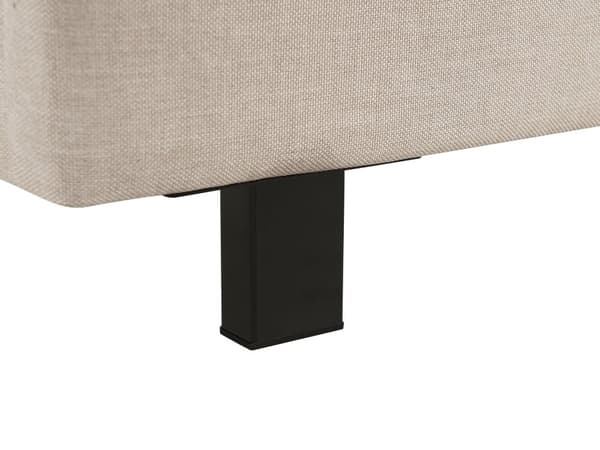 Seng Beige Polyester i Poppeltræ med Sort Pulverlakeret Metalben 160 x 200 cm Dobbelt Stødabsorberende Lamelbund Dupper Soveværelse Indretning
