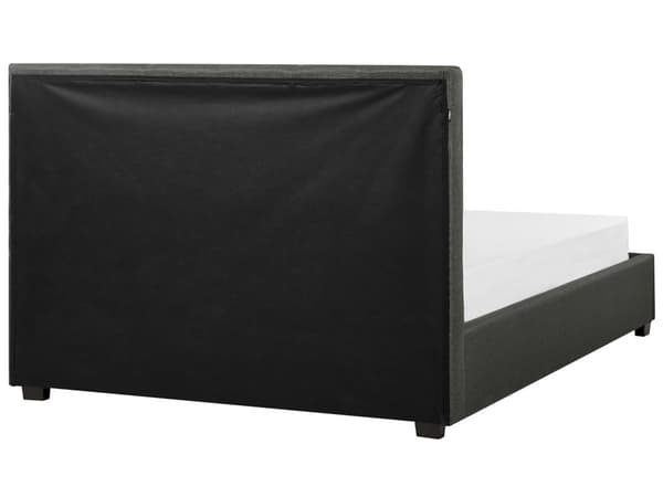 Parisänky tummanharmaa kangas verhoilu 140 x 200 cm sälepohja laatikoilla tuftattu pääty glamour