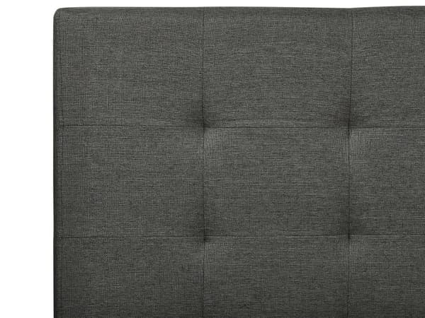 Parisänky tummanharmaa kangas verhoilu 140 x 200 cm sälepohja laatikoilla tuftattu pääty glamour