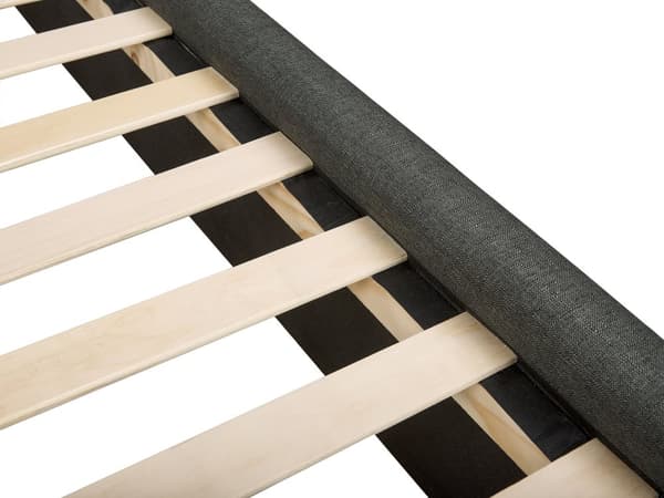 Parisänky tummanharmaa kangas verhoilu 140 x 200 cm sälepohja laatikoilla tuftattu pääty glamour