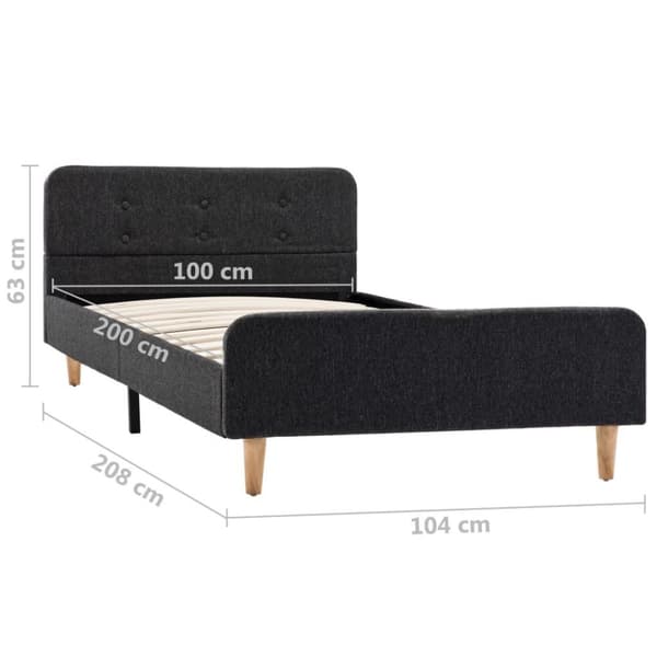 vidaXL sengestel 100 x 200 cm sækkelærred mørkegrå change1