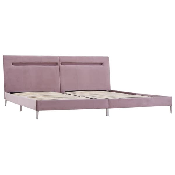 vidaXL sengestel med LED 180 x 200 cm stof pink change1