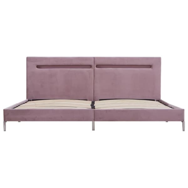 vidaXL sengestel med LED 180 x 200 cm stof pink change1