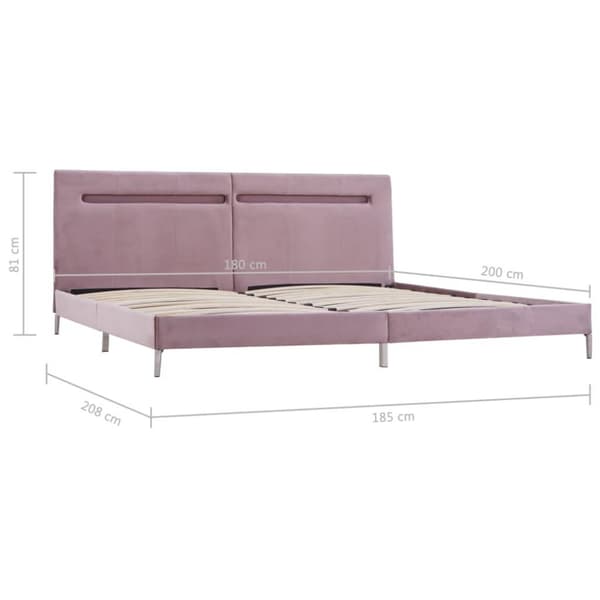 vidaXL sengestel med LED 180 x 200 cm stof pink change1
