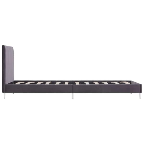 vidaXL Sängram grå tyg 90x200 cm