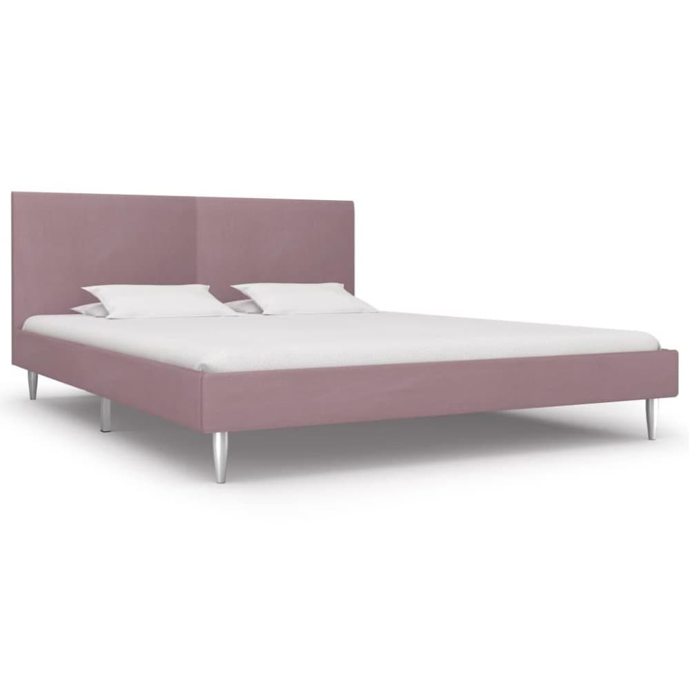 vidaXL Sängram rosa tyg 180x200 cm