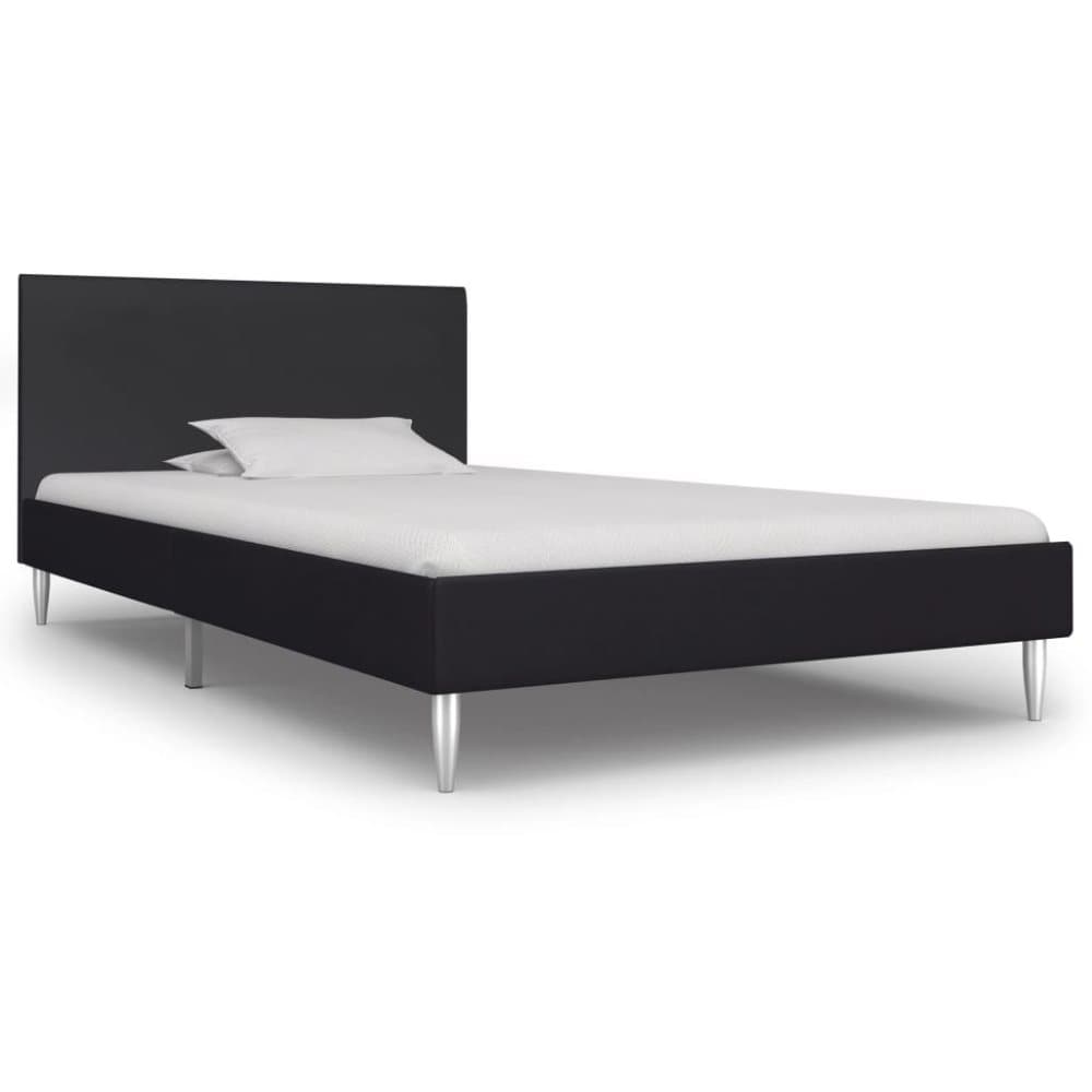 vidaXL Sängram svart tyg 90x200 cm