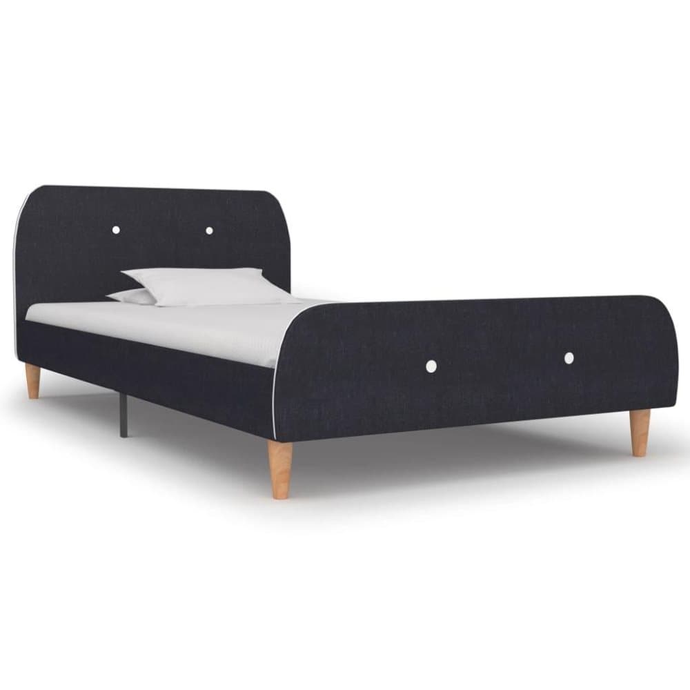 vidaXL Sängram mörkgrå tyg 90x200 cm