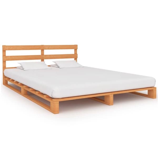 vidaXL palleseng massivt fyrretræ 120 x 200 cm brun