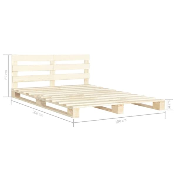 vidaXL palleseng massivt fyrretræ 180 x 200 cm