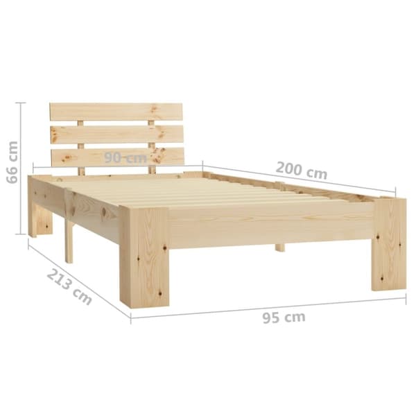 vidaXL Seng/Sengeramme heltre furu 90x200 cm change1